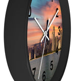 Deep Sunset over Chicago Wall Clock