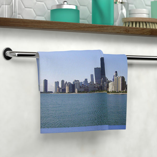 Blue Skies over Chicago Face Towel