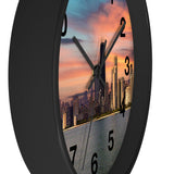 Deep Sunset over Chicago Wall Clock