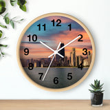 Deep Sunset over Chicago Wall Clock