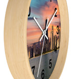 Deep Sunset over Chicago Wall Clock