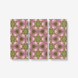 Green Kaleidoscope & Pink Coloring 3-piece Artwork