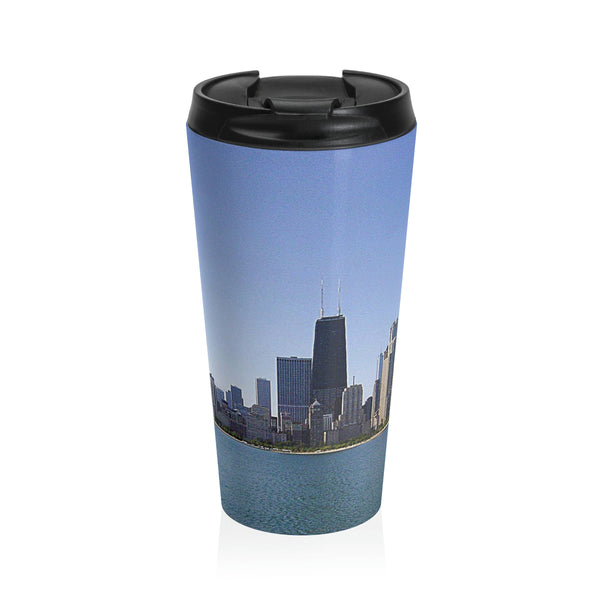 Blue Skies over Chicago SS Travel Mug