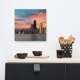 Deep Sunset over Chicago Canvas
