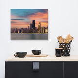 Deep Sunset over Chicago Canvas