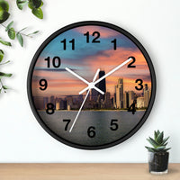 Deep Sunset over Chicago Wall Clock