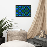 Green Kaleidoscope & Deep Blue Coloring Framed matte paper poster