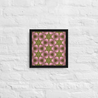 Green and Pink Kaleidoscopic Artwork Framed canvas