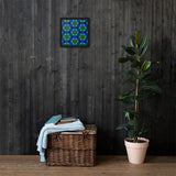 Green Kaleidoscope & Deep Blue Colors Framed Wall Art