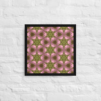 Green and Pink Kaleidoscopic Artwork Framed canvas