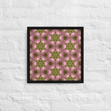 Green and Pink Kaleidoscopic Artwork Framed canvas