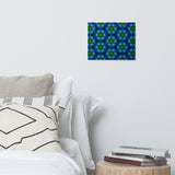 Green Kaleidoscope & Deep Blue Coloring Metal prints