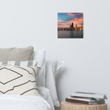 Deep Sunset Over Chicago Metal prints