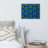 Green Kaleidoscope & Deep Blue Coloring Metal prints