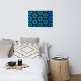 Green Kaleidoscope & Deep Blue Coloring Metal prints