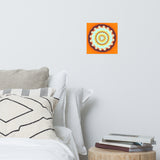 Bright Orange Fire Wheel Poster