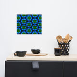 Green Kaleidoscope with Deep Blue Colors Wall Art Home Decor