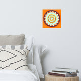 Bright Orange Fire Wheel Poster