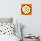 Bright Orange Fire Wheel Poster