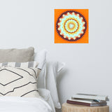 Bright Orange Fire Wheel Poster
