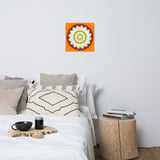 Bright Orange Fire Wheel Poster