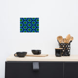 Green Kaleidoscope with Deep Blue Colors Wall Art Home Decor